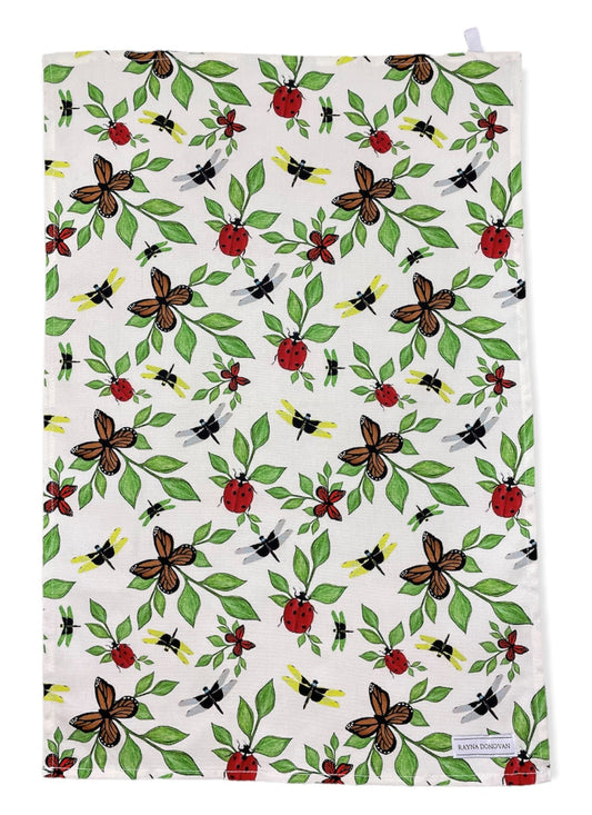 Garden Bugs Tea Towel